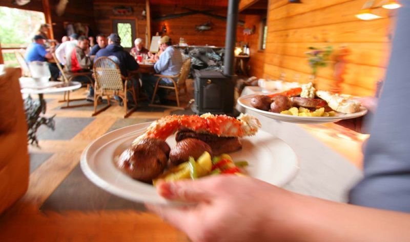 Alaskan fly fishing lodge food